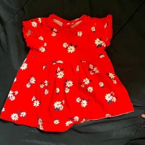 Floral red baby girl spring and summer dress
